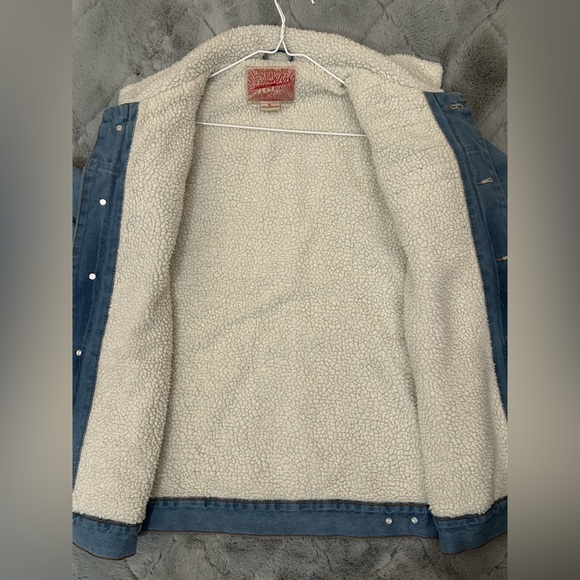 Brooklyn cloth men’s xl extra large blue jean sherpa lined jacket ships fast - Picture 6 of 9